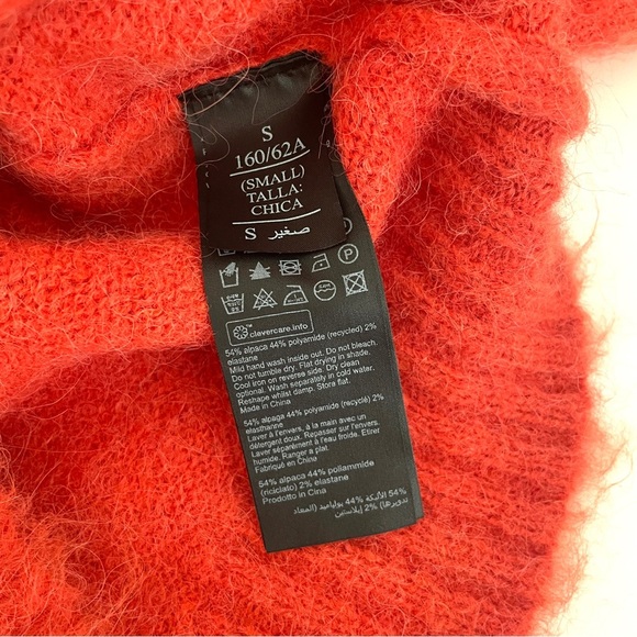 All Saints Alpaca Ork Cardigan Sweater in Lava Red - Picture 11 of 13